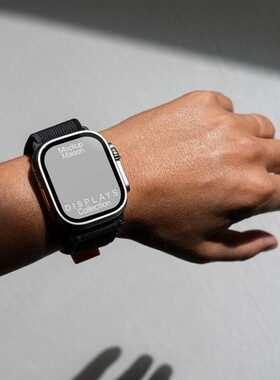 2款智能手表apple watch样机平板APP屏幕UI贴图mockup素材psd