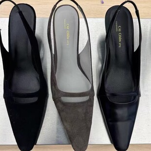 韩版小猫跟凉鞋女2026夏季新款百搭小众复古细跟方头高跟鞋潮