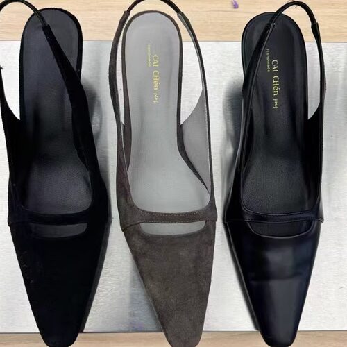 韩版小猫跟尖头厚底凉鞋高跟鞋