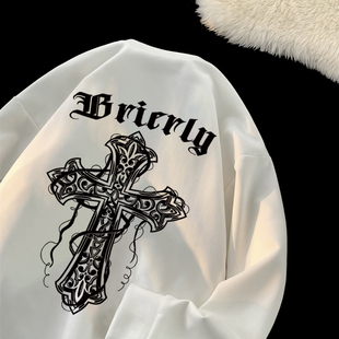 国潮oversize加绒加厚情侣款 欧美卫衣男士 春秋潮牌ins上衣冬装