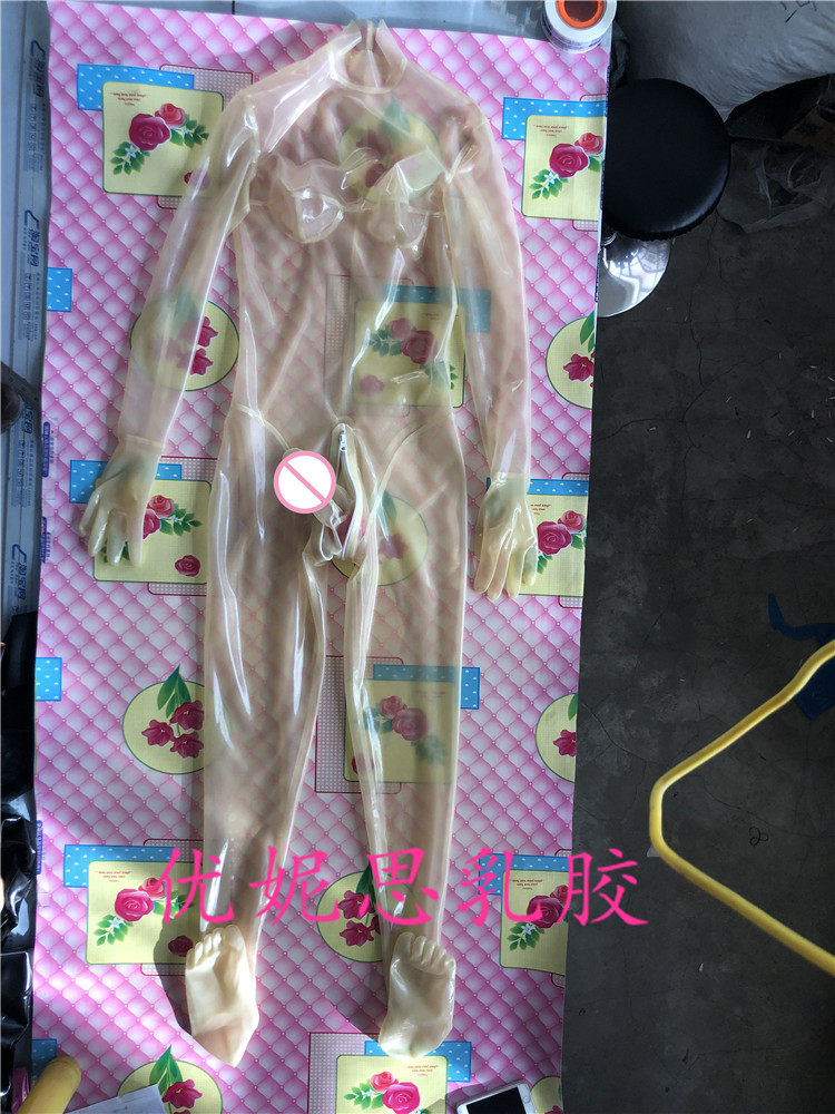 透明色无拉链脖子进入 带五指袜手套 隐藏双套3定做
