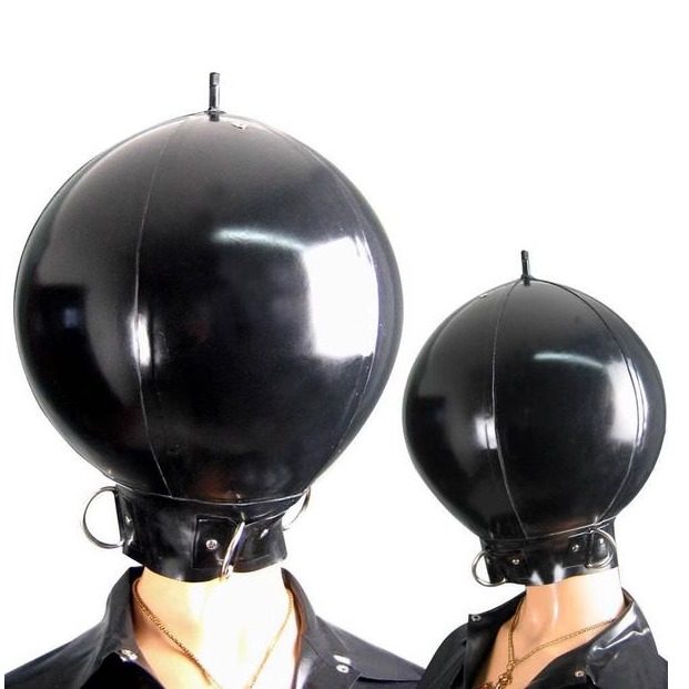 乳胶充气头套 全包乳胶头套 嘴巴呼吸 球形充气头套 定制
