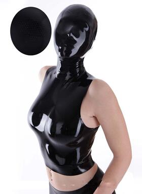 乳胶头套 连头上衣 微孔 latex mask 后开拉链 定制
