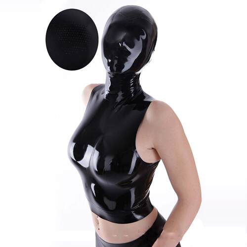 乳胶头套 连头上衣 微孔 latex mask 后开拉链 定制