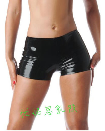 女 乳胶平角裤 泳裤 打底裤 紧身内裤 latex underwear