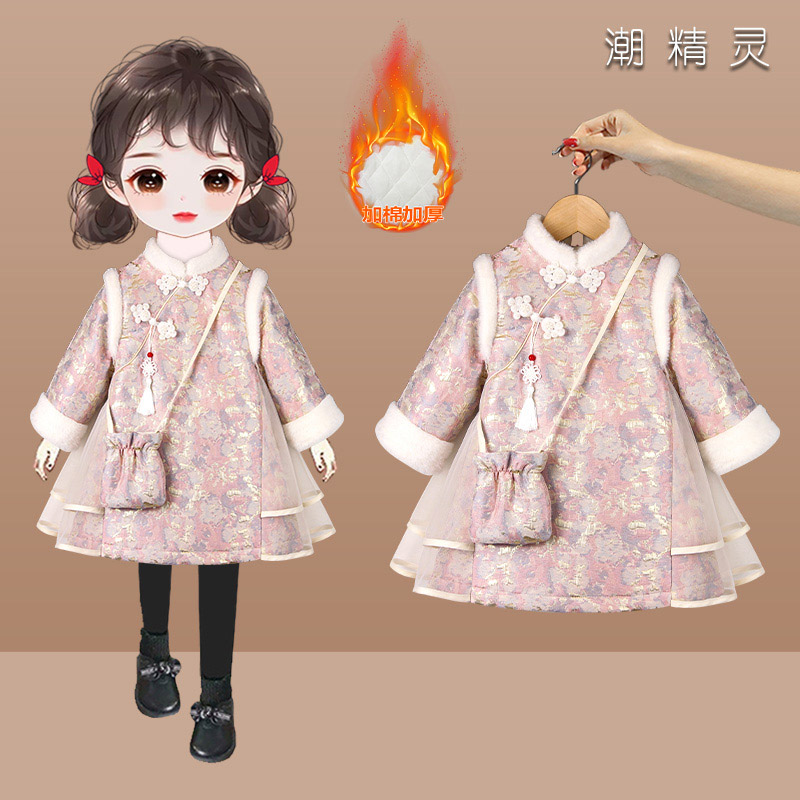 女童旗袍裙子过年新衣国风拜年服