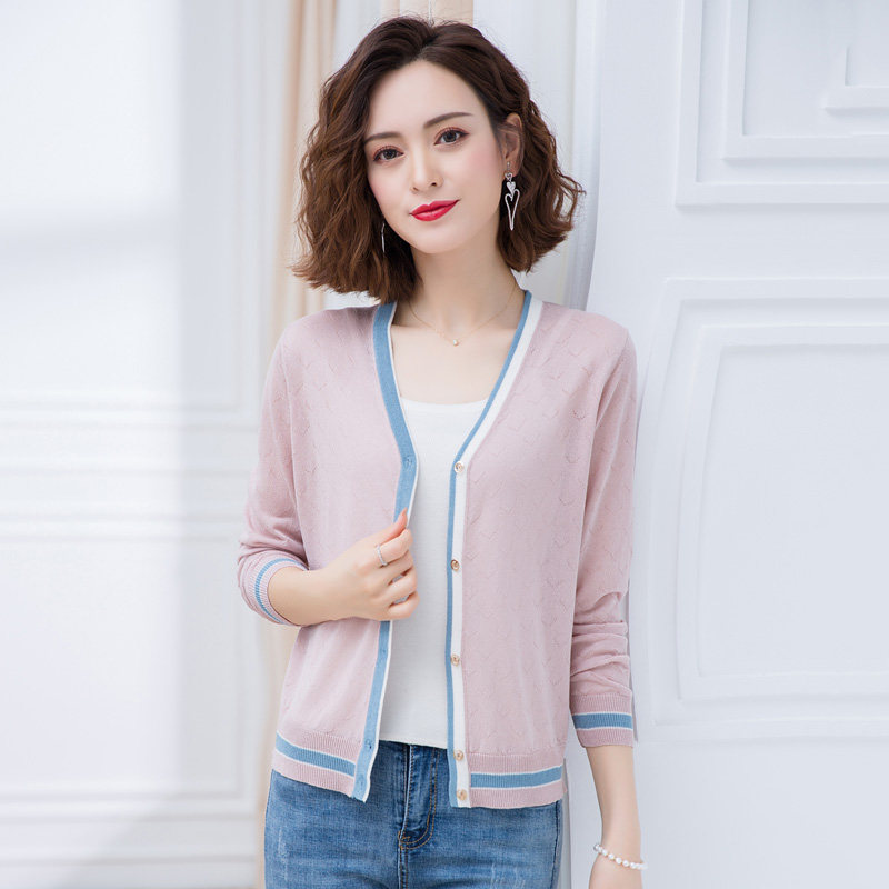 冰丝针织开衫夏季女小款空调衫防晒衣亚麻外套配裙子披肩薄款外搭