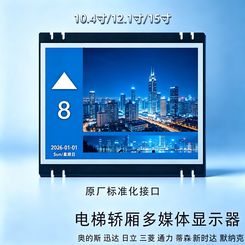 奥的斯电梯显示屏10.4寸/12.1寸/15寸日立通力三菱迅达轿厢视频机