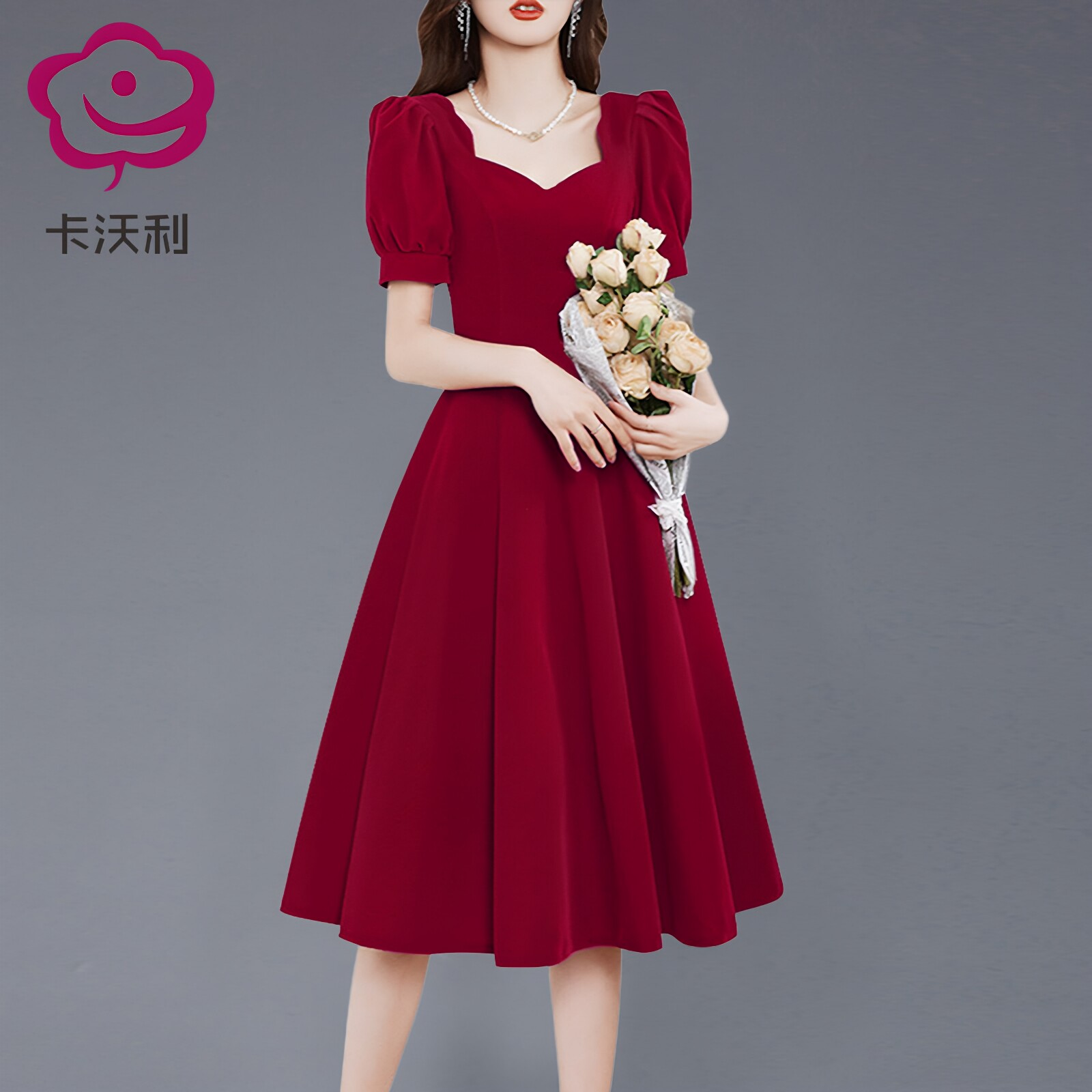 夏季洋气显瘦红裙裙子气质法式爆款新款晚礼服女款连衣裙2026气质