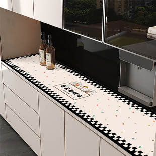 2025新款长条桌垫餐边柜台面保护垫轻奢高级感免洗防脏玄关桌布