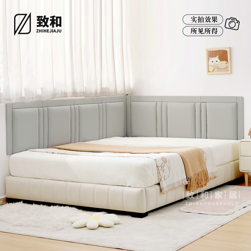 定做榻榻米软包墙围猫爪皮靠背护墙板儿童防撞床头软包自粘炕围子