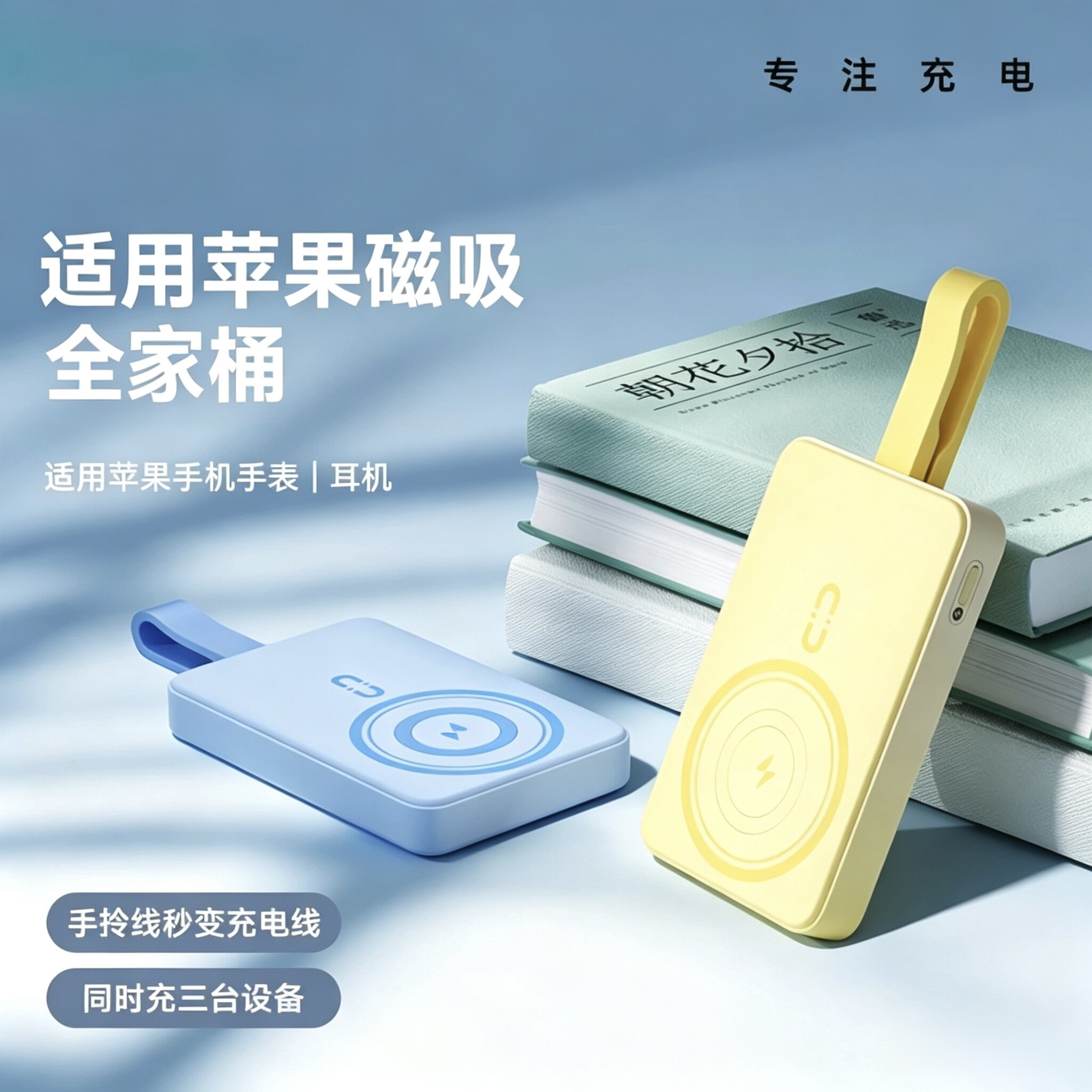 【充电宝3C认证】喵马仕2026新款磁吸无线10000毫安自带线快充