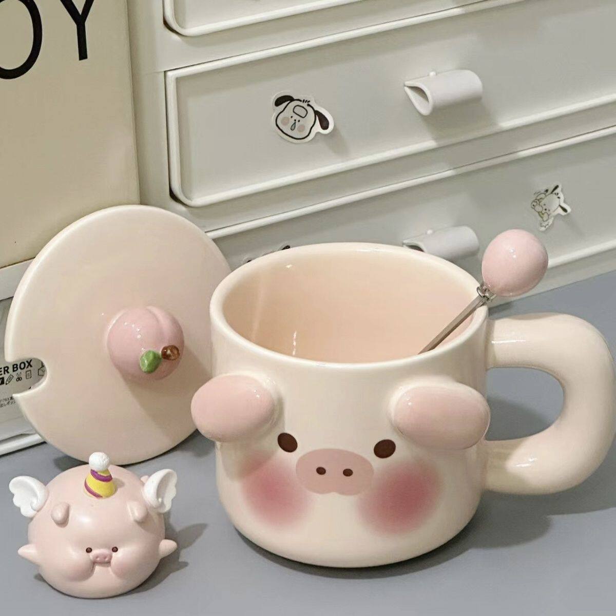 奶fufu杯子高颜值陶瓷马克杯牛奶杯办公室家用喝水杯早餐牛奶杯