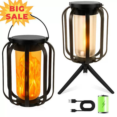 Solar Flickering Flame Lantern Decorative Outdoor Hanging