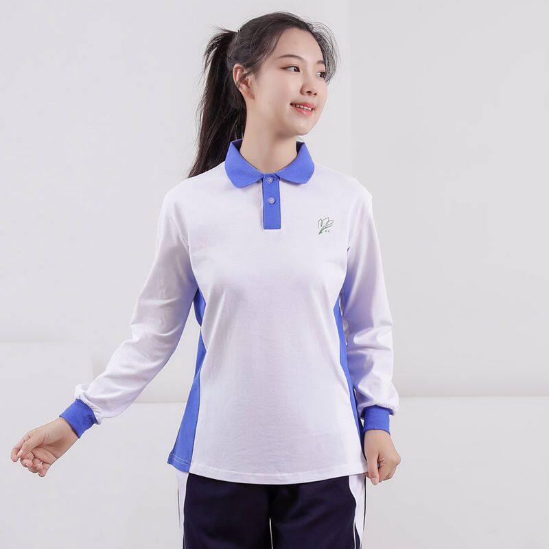 深圳校服中学生初中女款春秋季运动服高中上衣长袖T恤棉速干柔软