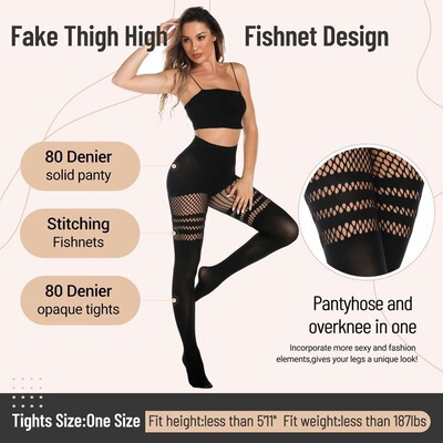 Women Sheer Tights Pantyhose Fishnet Cutout Mesh See