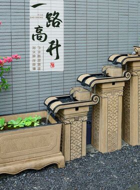 户外流水摆件自动循环水景观装饰鱼缸阳台庭院鱼池室外喷泉水缸厂