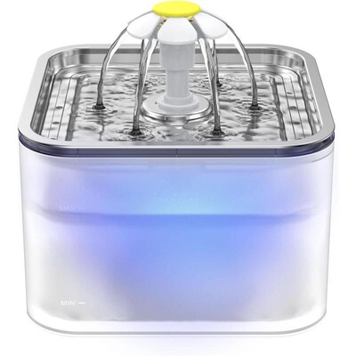 Water Fountain Stainless Steel 101oz3L Pet Fountain with