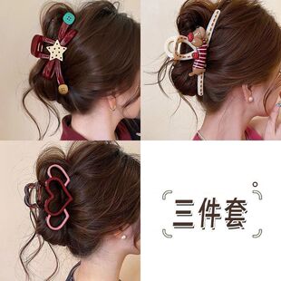 卡通抓夹女高级感2025新款后脑勺盘发鲨鱼夹大号发量大发夹潮流