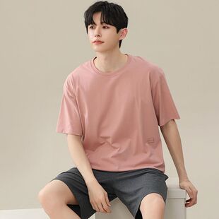 南极人莫代尔睡衣男新款夏季薄款青少年短袖男士可外穿家居服套装