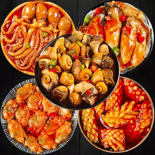 麻辣大海螺肉即食罐装网红香辣老婆脚猫眼螺海鲜罐头零食下饭酒菜