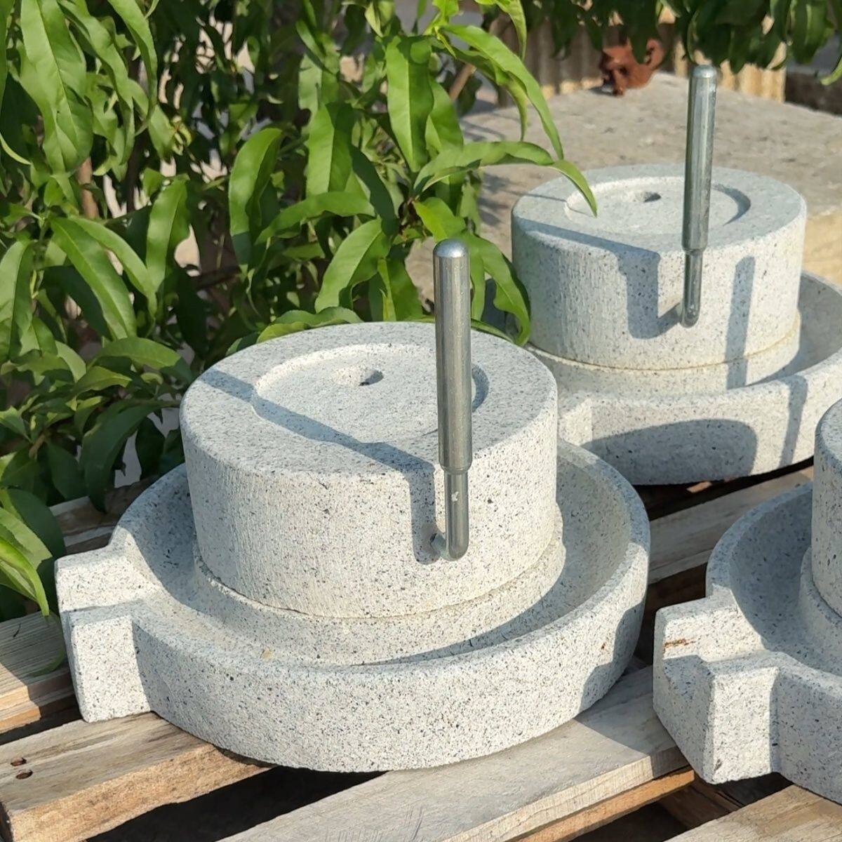手推天然石磨磨盘花岗岩石头手工豆浆机老式豆浆磨子家用磨面粉