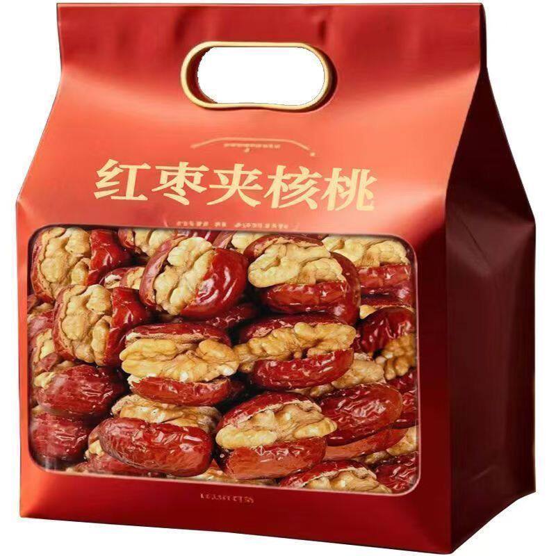 红枣新疆灰枣核桃大枣核桃仁无核夹心小包装坚果独立零食休闲