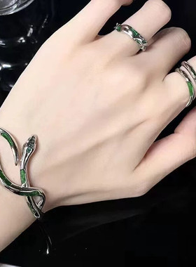 哈利波特手链戒指原创斯莱特林蛇院手镯冷淡风高颜值轻奢情侣手链