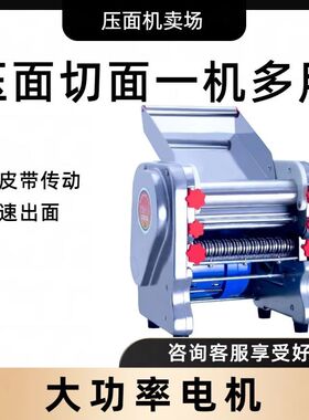 不锈钢电动压面机全自动面条机小型商用揉面多功能饺子皮擀面皮机