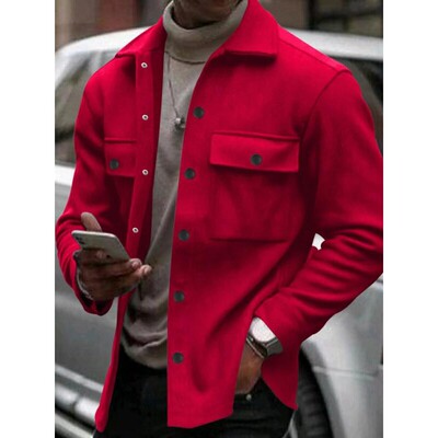 Men's Casual Fitted Jacket Spring Fall Outerwear Polyester