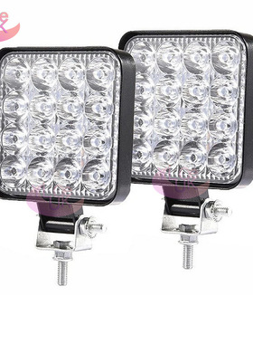 YLK汽车LED工作灯迷你款方形16灯 48W辅助灯改装前照灯摩托车射灯