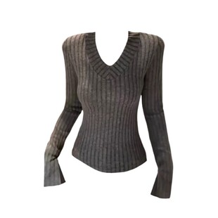 现货 口开叉针织打底衫 运补 2025秋冬显瘦上衣长袖 女8333 大码