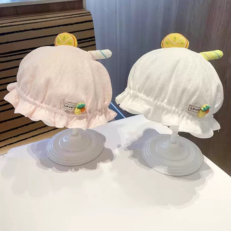 遮阳帽婴儿帽子春夏新生儿防晒可爱超萌薄透气小月龄3月宝宝胎帽