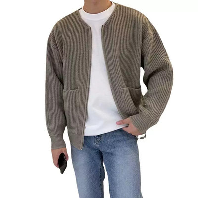 Autumn and winter ins lazy wind knitted cardigan men's