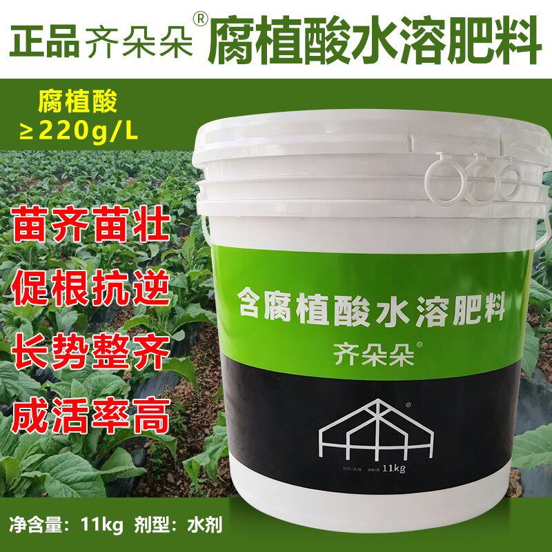 正品齐朵朵腐殖酸水溶肥一桶11公斤可用11亩地烤烟用桶肥新疆矿源