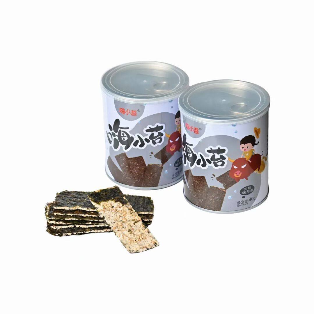 临期促销海苔夹心脆罐装40g即食海苔零食网红零食芝麻海苔夹心