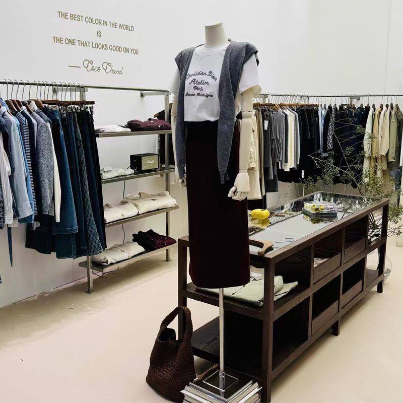现货网红实木中岛柜店流水台置y物架饰品陈列摆台胡桃色展示架新
