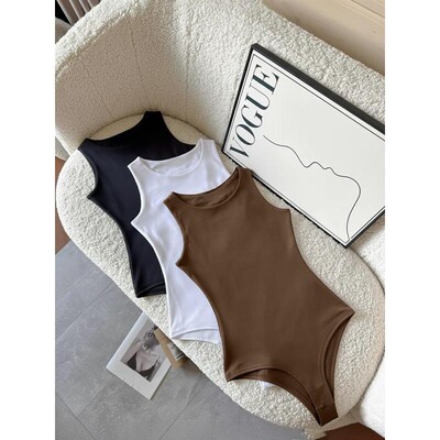 Womens Fall Winter Knitted OnePiece Bodysuit Set Comfortable