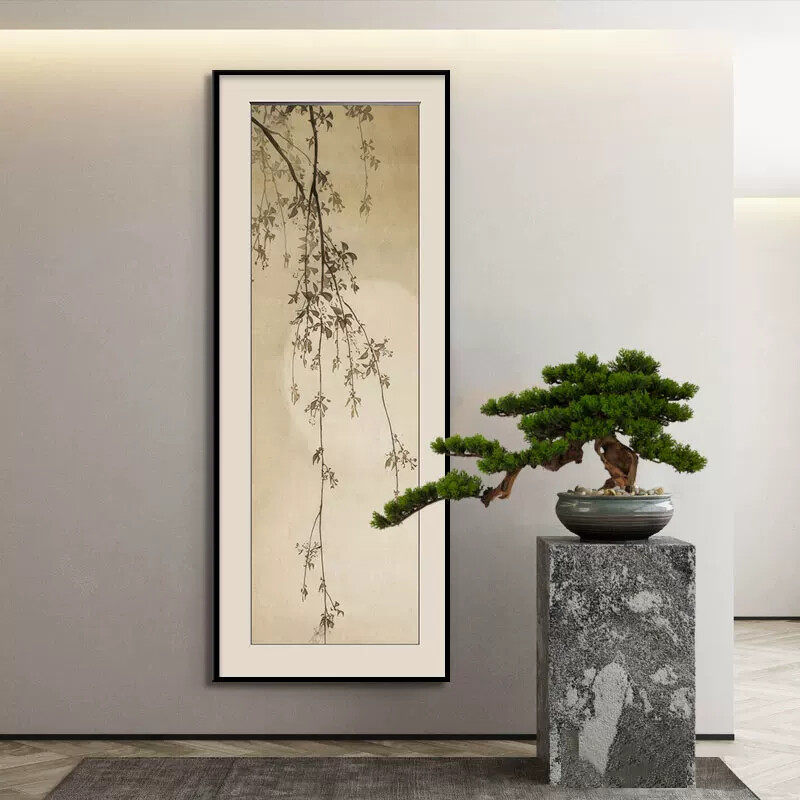 新中式装饰画墙壁艺术装饰品竖版中式客厅挂画简约书房氛围布置