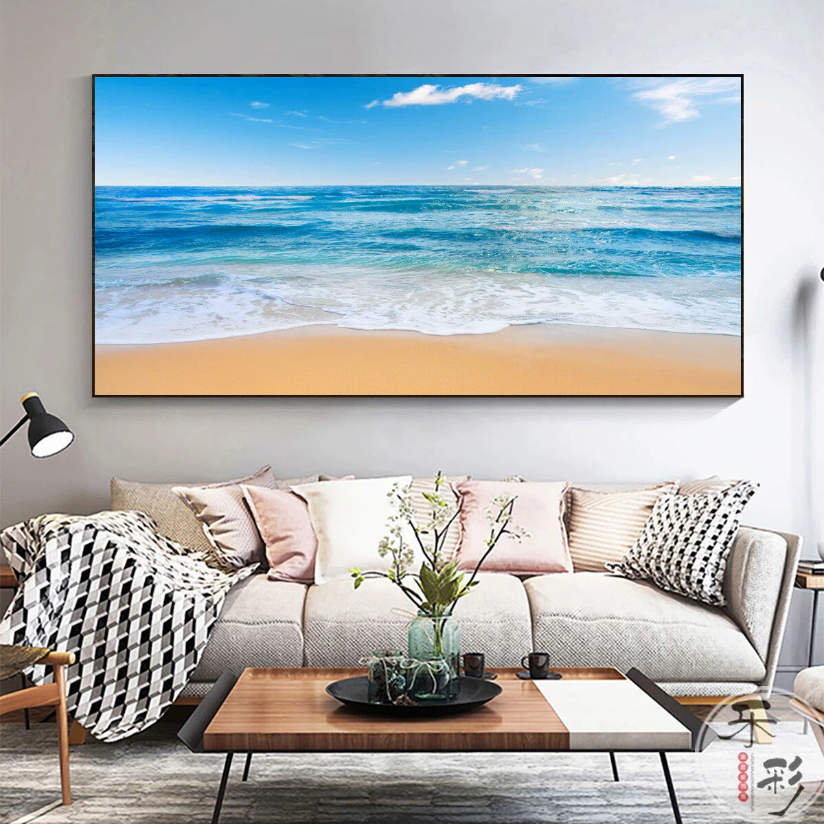 风水纯水客厅挂画卧室画沙发海水装饰画大海办公室床头餐厅背景墙
