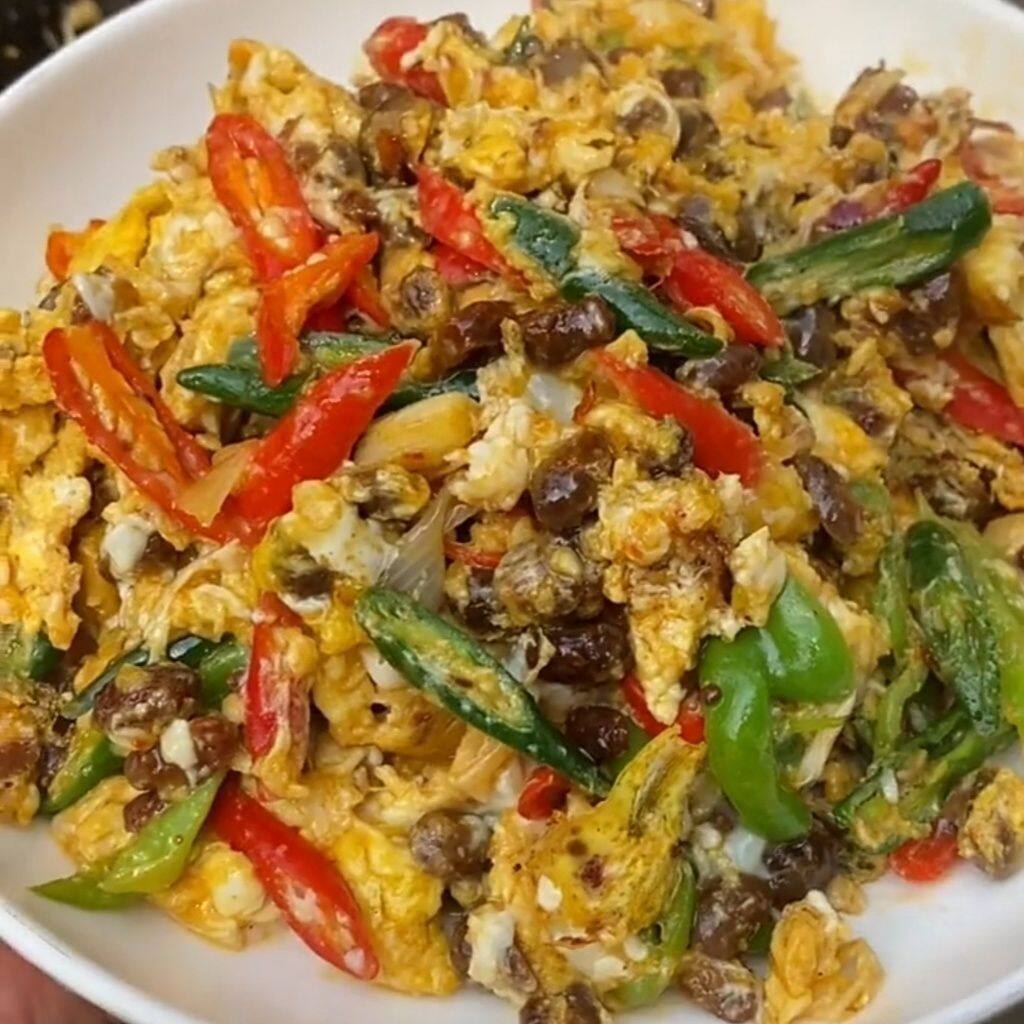 爆款速食!香辣盐豆炒鸡蛋干拌酱豆山东特产鲜辣下饭美味一刻