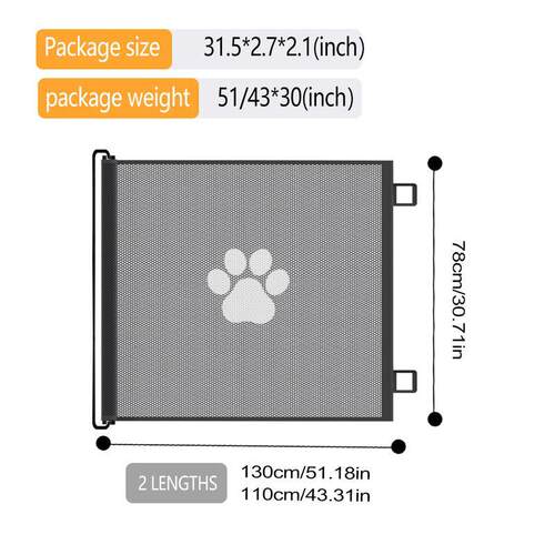 Retractable Pet Gate NoDrill Expandable Barrier for