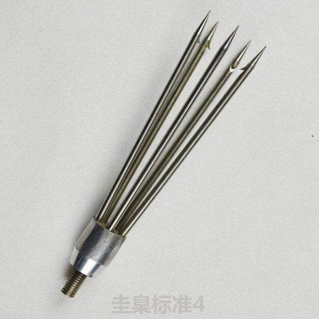 倒刺小鱼叉头可伸缩鱼叉杆钢叉套装鳝鱼青蛙叉不锈钢渔叉大号