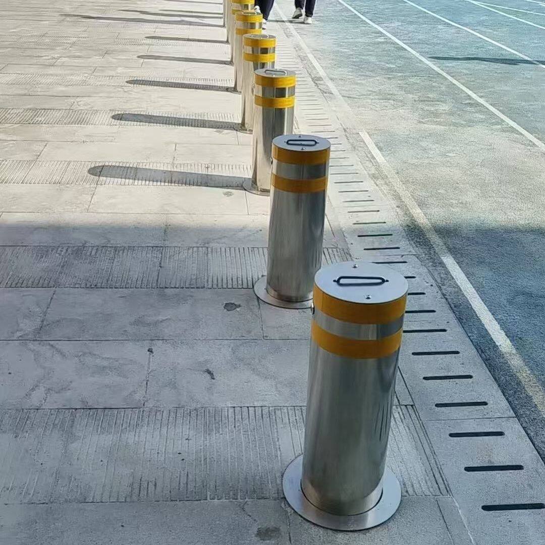 校门口304不锈钢预埋活动防撞柱埋地可拆卸警示柱隔离桩挡车阻车