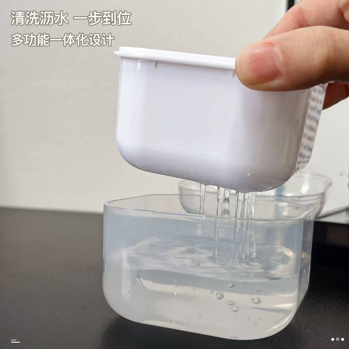 打磨头清洁消毒盒美甲店专用工具多功能内层滤水孔收纳小巧便捷款