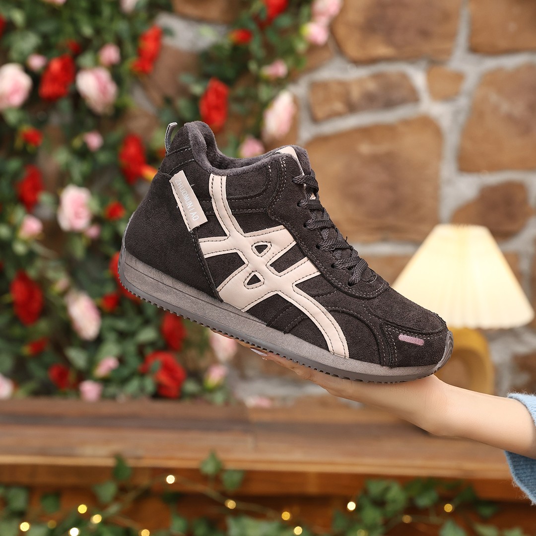 啄木鸟2025年冬季新款棉鞋女鞋加绒运动休闲鞋防滑舒适高帮鞋