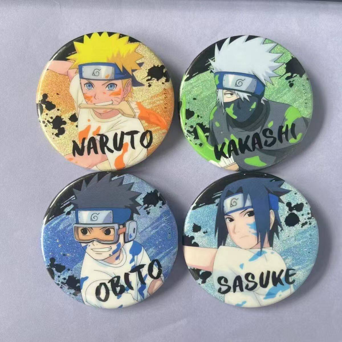火影忍者双闪吧唧幼年柄鸣人佐助卡卡西带土周边自制徽章成品礼物