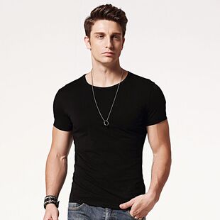 体恤简约百搭贴身打底衫 2件 纯色修身 紧身T恤男短袖 潮流 纯棉修身