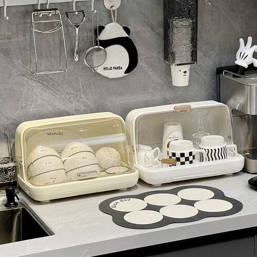 厨房碗碟收纳架防尘沥水置物架家用台式碗柜