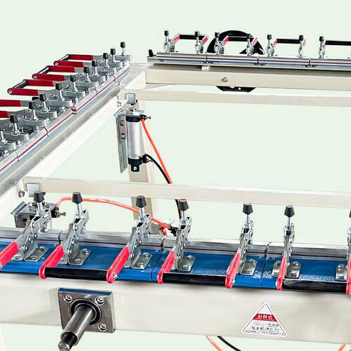 机械式链条拉网机丝网印刷气动绷网机单双夹头高张力自动拉网设备